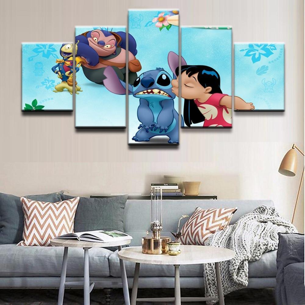 Lilo &amp;amp; Stitch With Friends Movie Canvas Wall Art