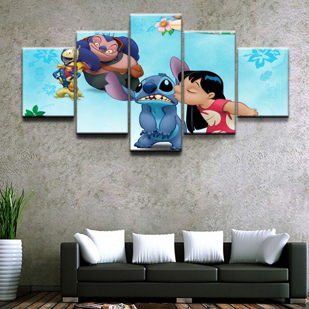 Lilo &amp;amp; Stitch With Friends Movie Canvas Wall Art