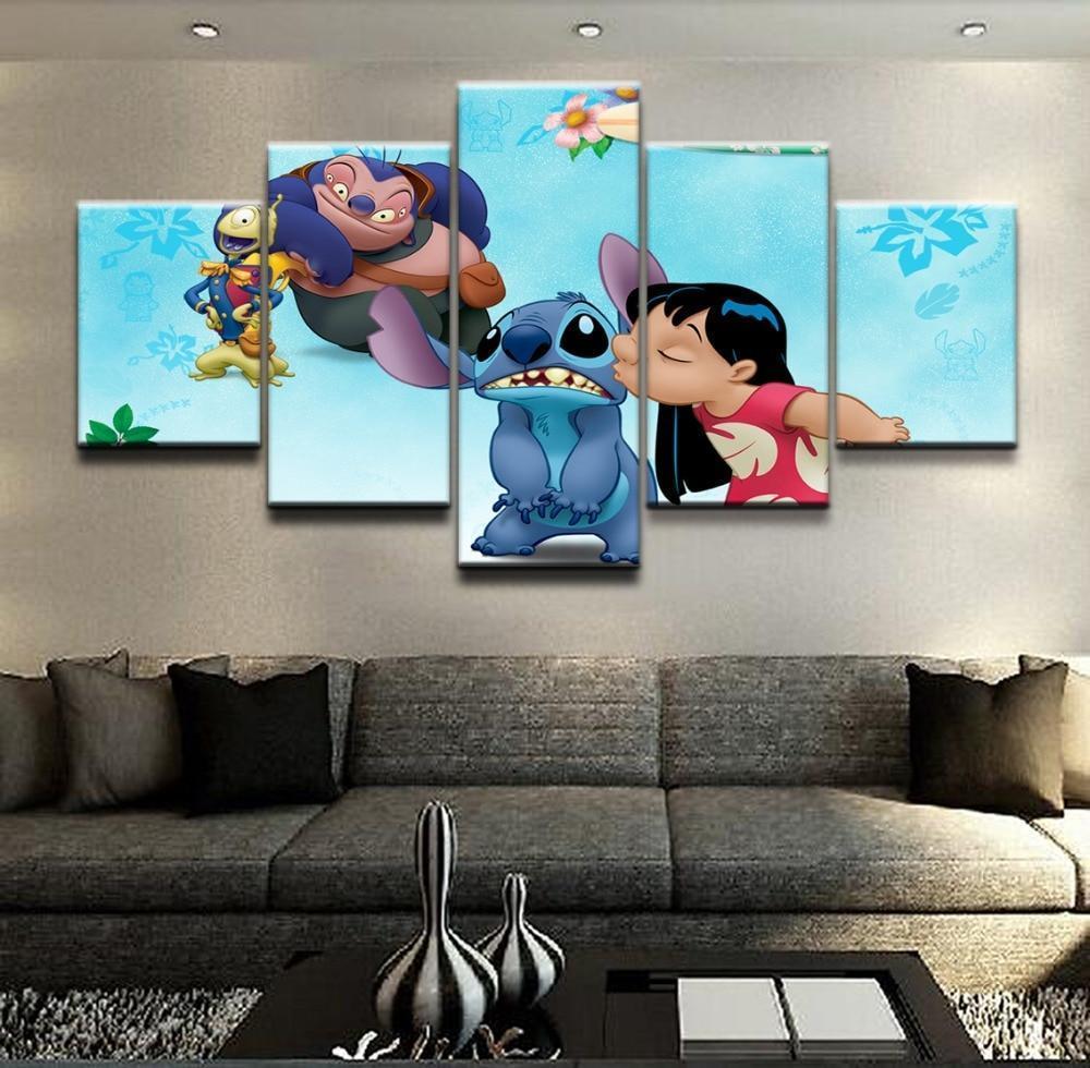 Lilo &amp;amp; Stitch With Friends Movie Canvas Wall Art