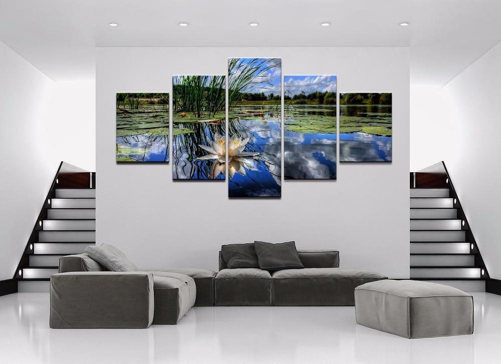 Lily In Water Nature Canvas Wall Art