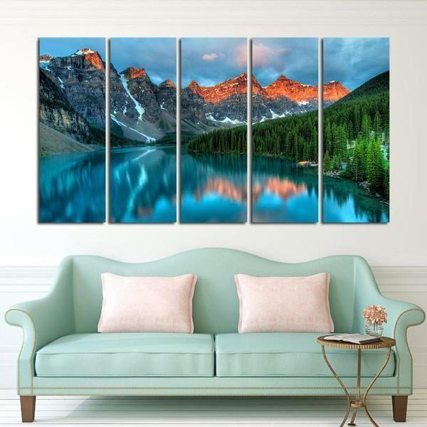 Limited Edition Forest Lake Mountain Nature Canvas Wall Art