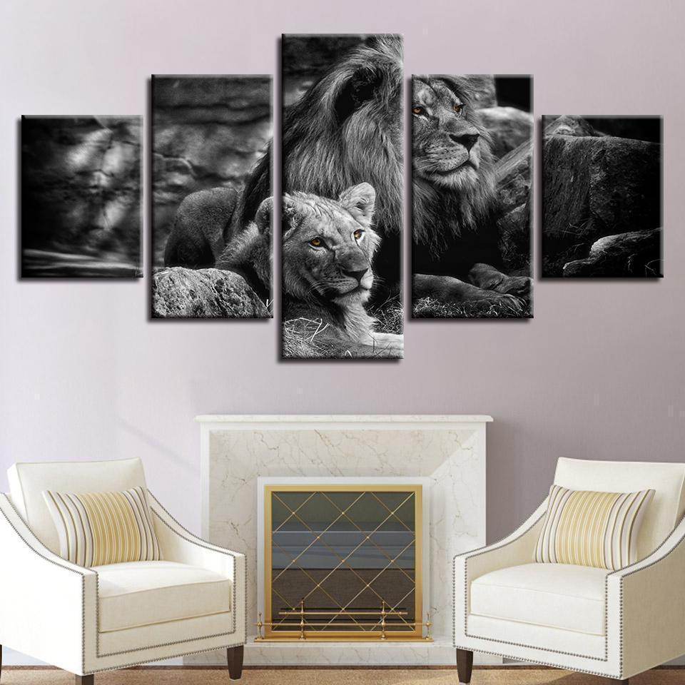 Lion 4 Animal Canvas Wall Art