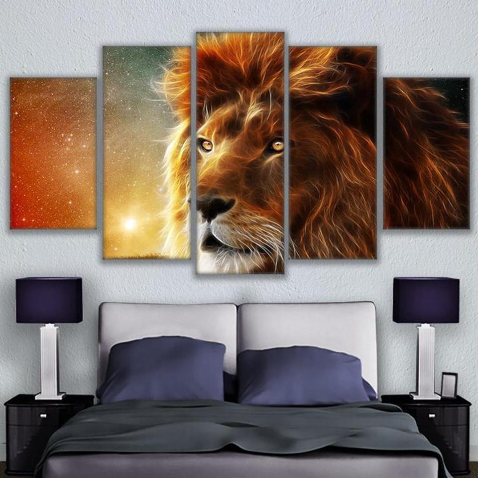 Lion's Gaze Animal Canvas Wall Art