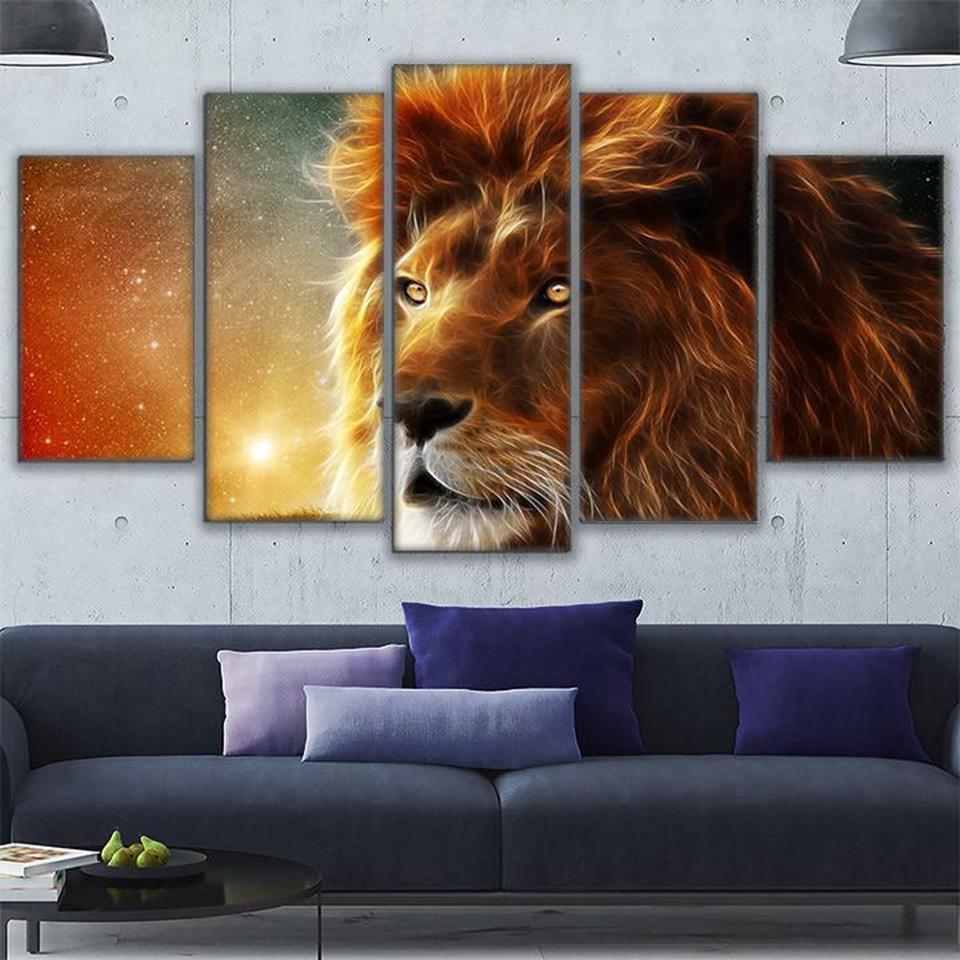 Lion's Gaze Animal Canvas Wall Art