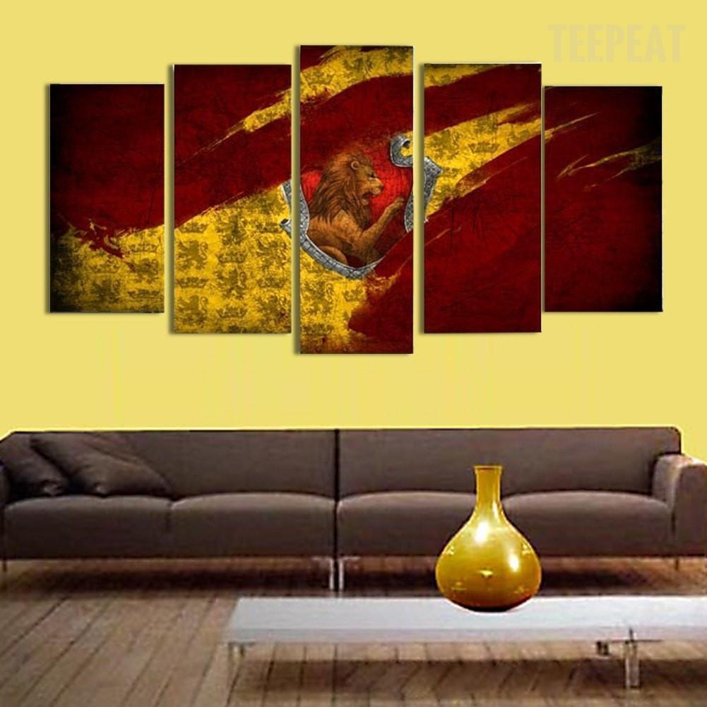 Lion Scenery Abstract Animal Canvas Wall Art