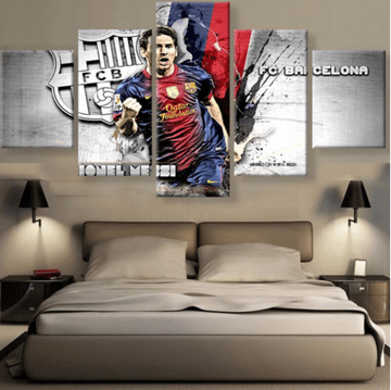 Lionel Messi Barcelona Soccer Celebrity Canvas Wall Art