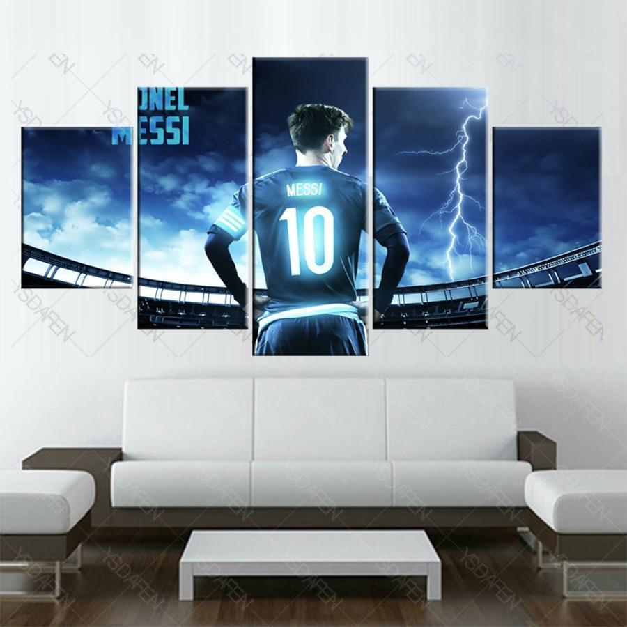 Lionel Messi M10 Soccer Canvas Wall Art