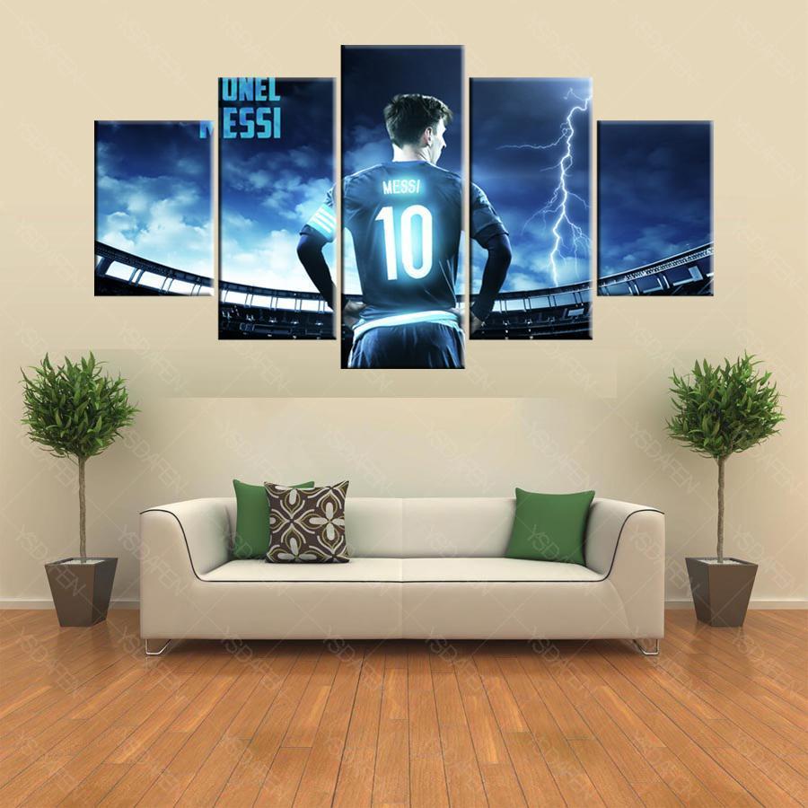 Lionel Messi M10 Soccer Canvas Wall Art