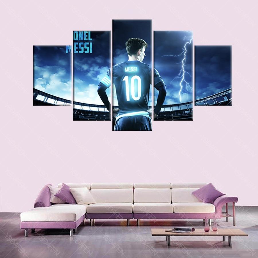 Lionel Messi M10 Soccer Canvas Wall Art