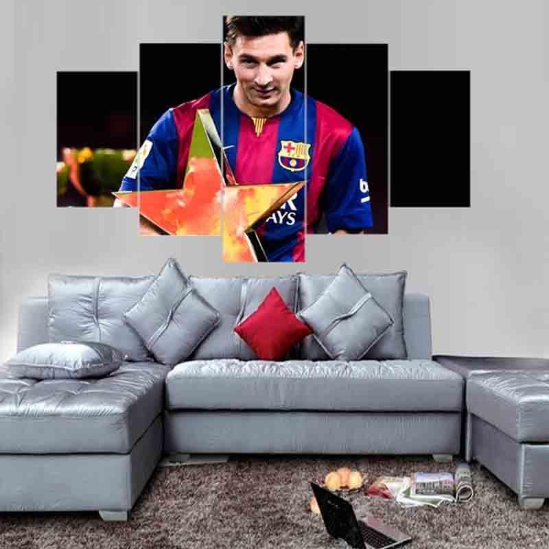 Lionel Messi With Star Poster Celebrity Canvas Wall Art