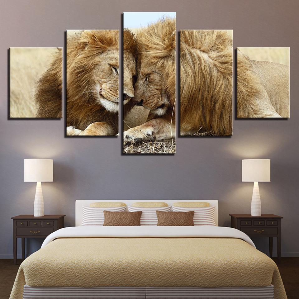 Lions Family Animal Canvas Wall Art
