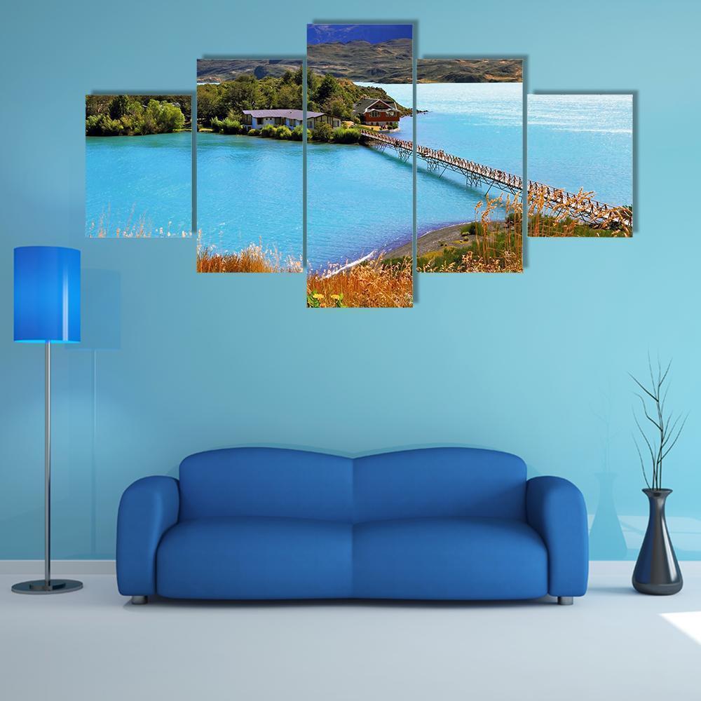 Little Island In The Lake Pehoe Nature Canvas Wall Art