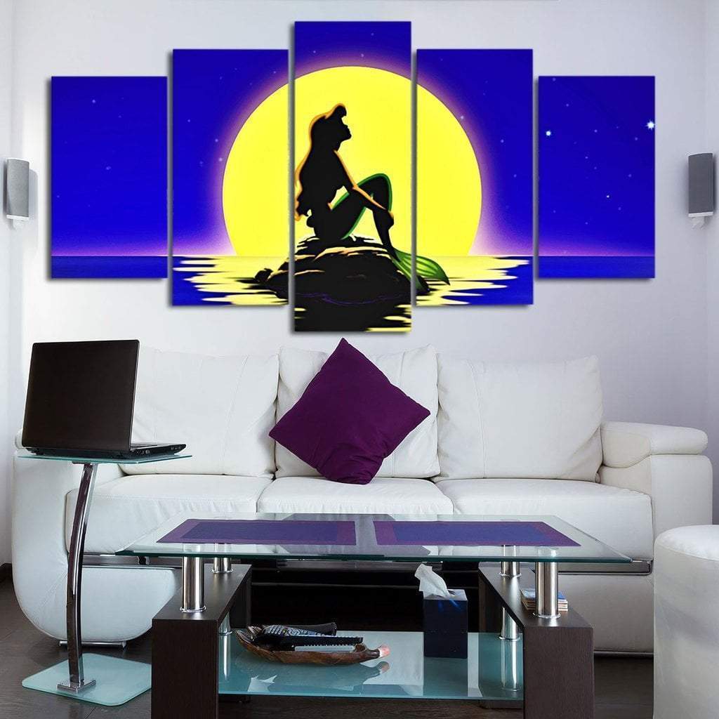 Little Mermaid Cartoon Canvas Wall Art