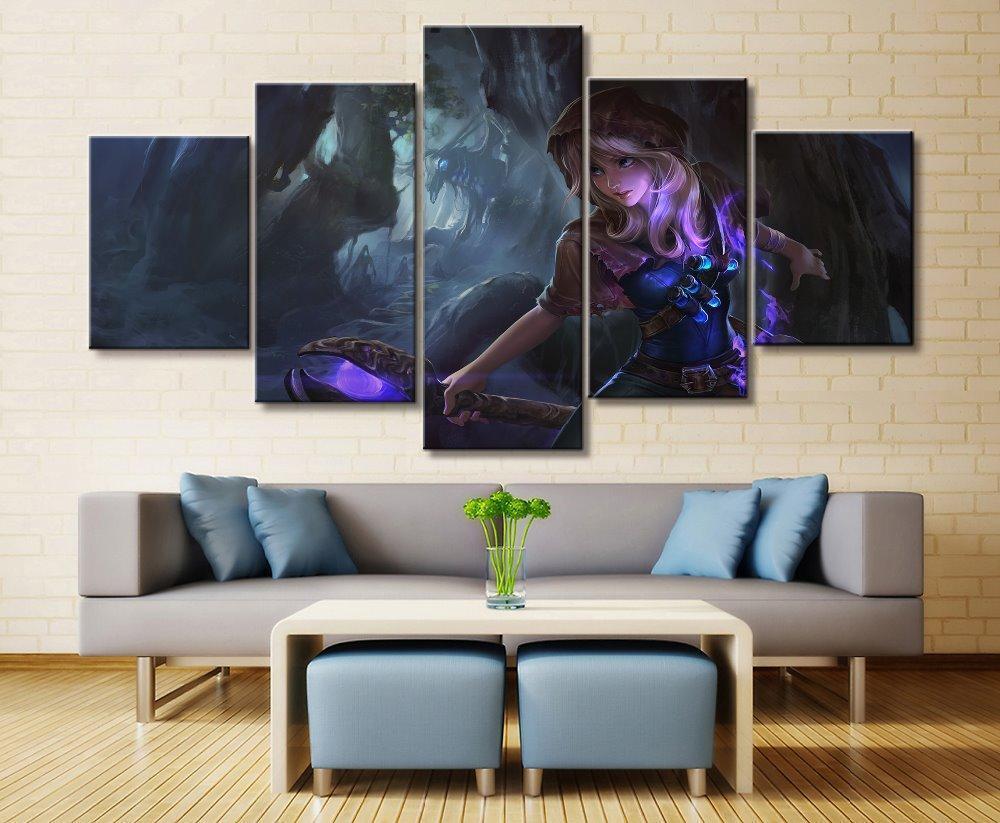 LOL League Of Legends Lux 5 Gaming Canvas Wall Art