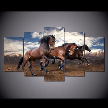 Majestic Trotting Horses Animal Canvas Wall Art