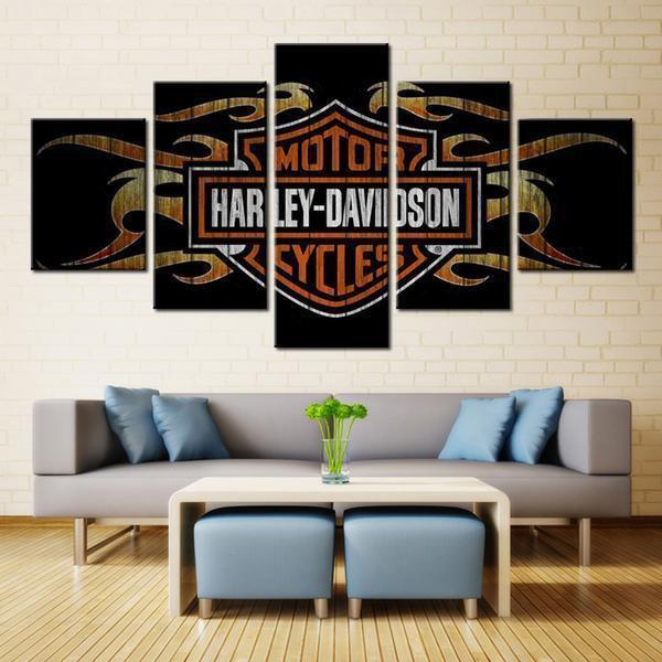 Man Cave Harley Car &amp;amp; Motor Canvas Wall Art