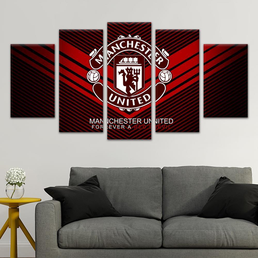 Manchester United Forever A Red Devil Soccer Canvas Wall Art