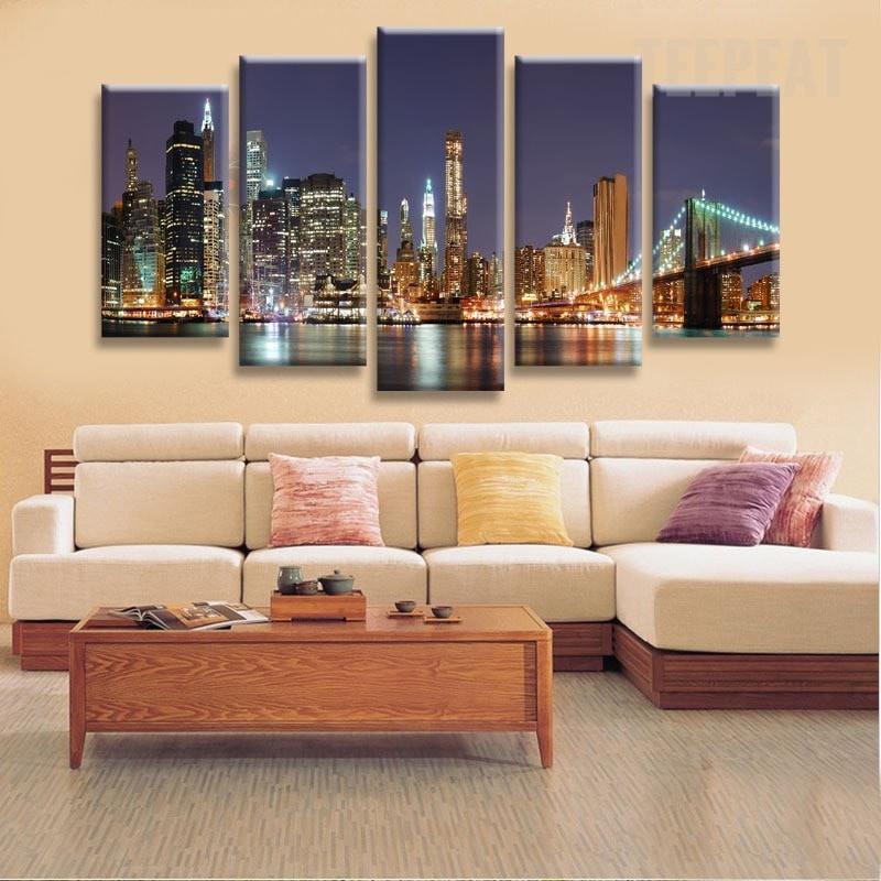 Manhattan Brooklyn Bridge Nature Canvas Wall Art