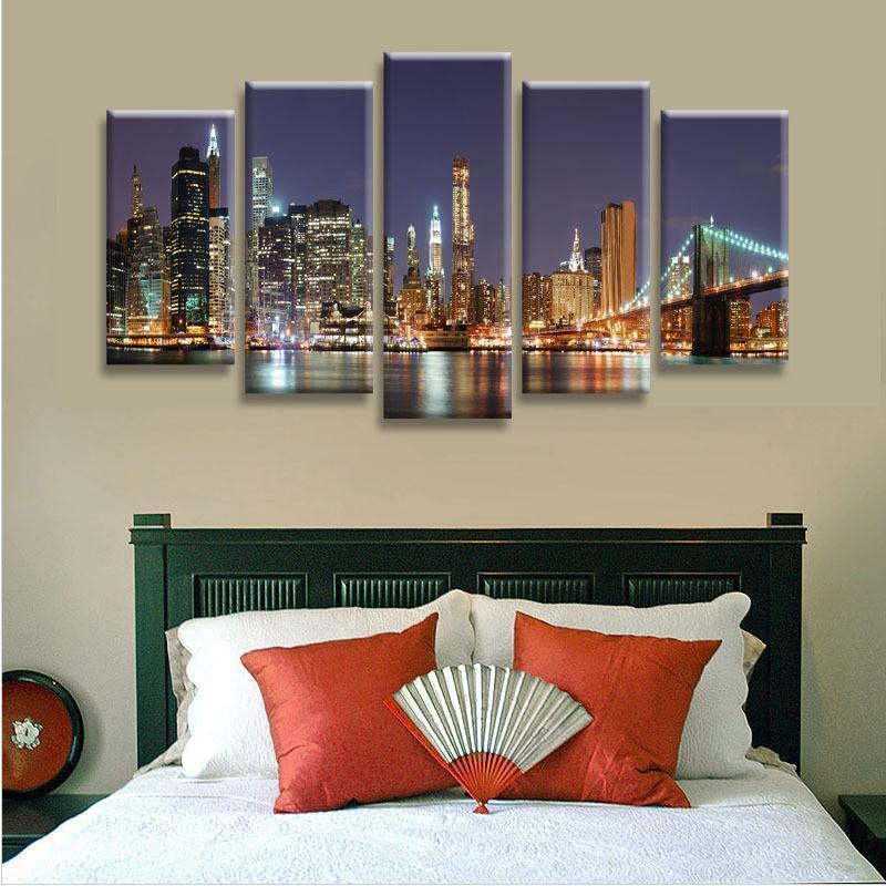 Manhattan Brooklyn Bridge Nature Canvas Wall Art