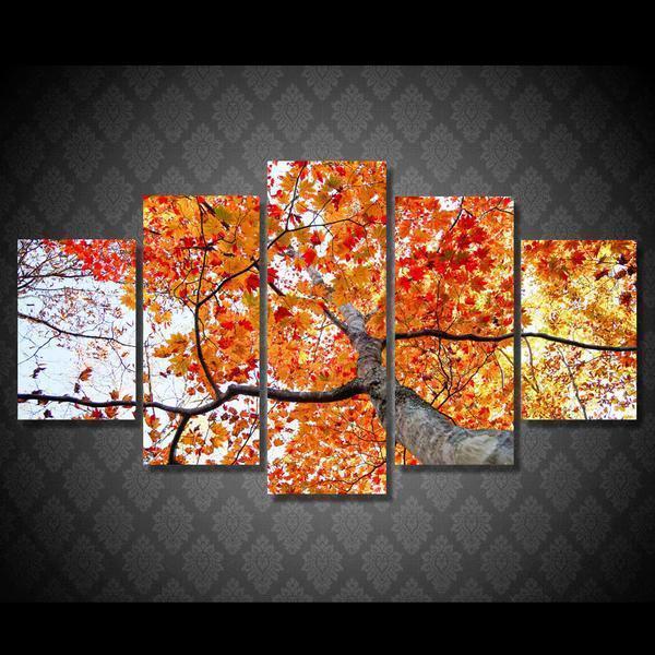 Maple Tree Red Yellow Leave Nature Canvas Wall Art