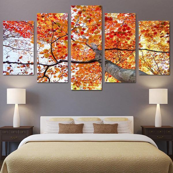 Maple Tree Red Yellow Leave Nature Canvas Wall Art