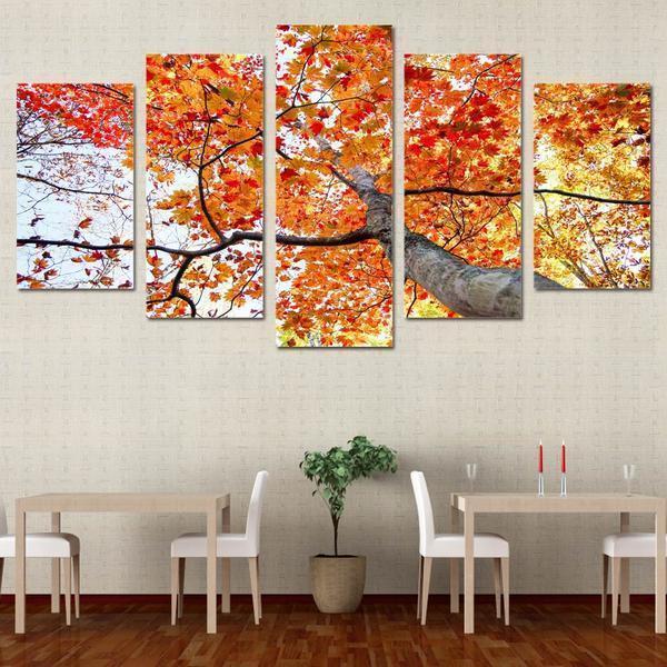 Maple Tree Red Yellow Leave Nature Canvas Wall Art