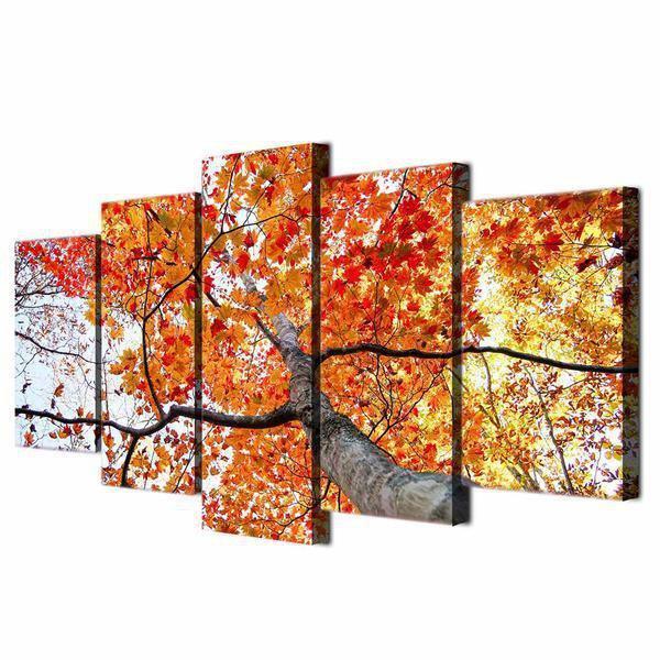 Maple Tree Red Yellow Leave Nature Canvas Wall Art