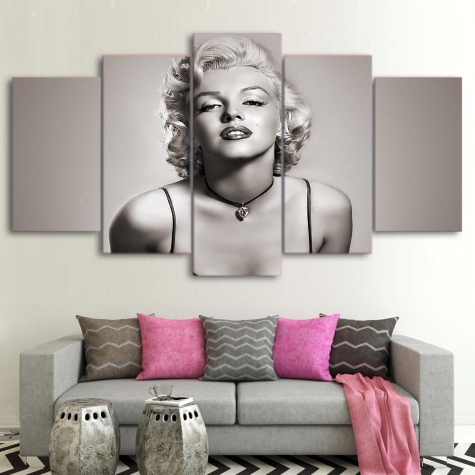 Marilyn Monroe Black-White Celebrity Canvas Wall Art