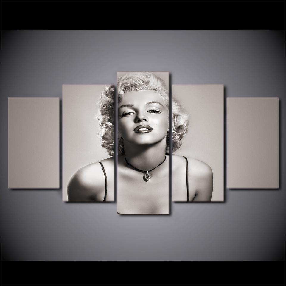 Marilyn Monroe Black-White Celebrity Canvas Wall Art
