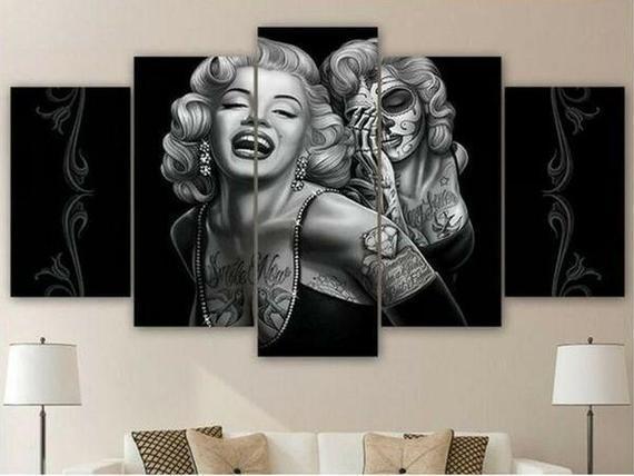 Marilyn Monroe Celebrity And Abstract Canvas Wall Art