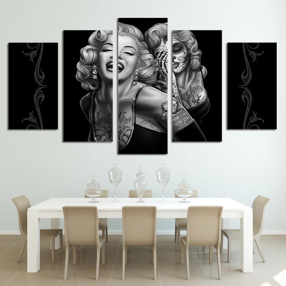 Marilyn Monroe Sugar Skull Celebrity Canvas Wall Art
