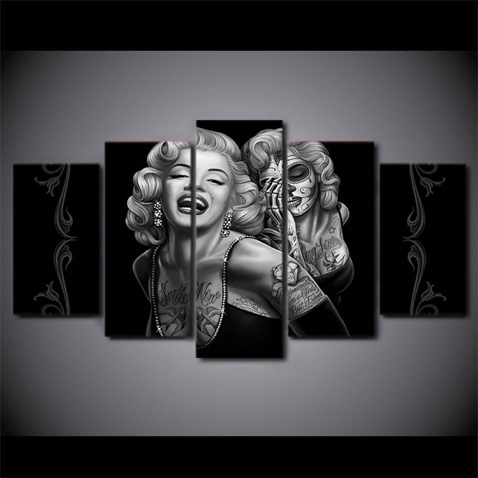Marilyn Monroe Sugar Skull Celebrity Canvas Wall Art
