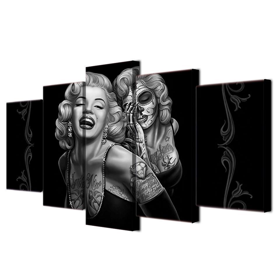 Marilyn Monroe Sugar Skull Celebrity Canvas Wall Art