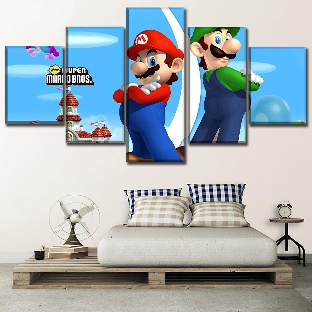 Mario Background Game Canvas Wall Art