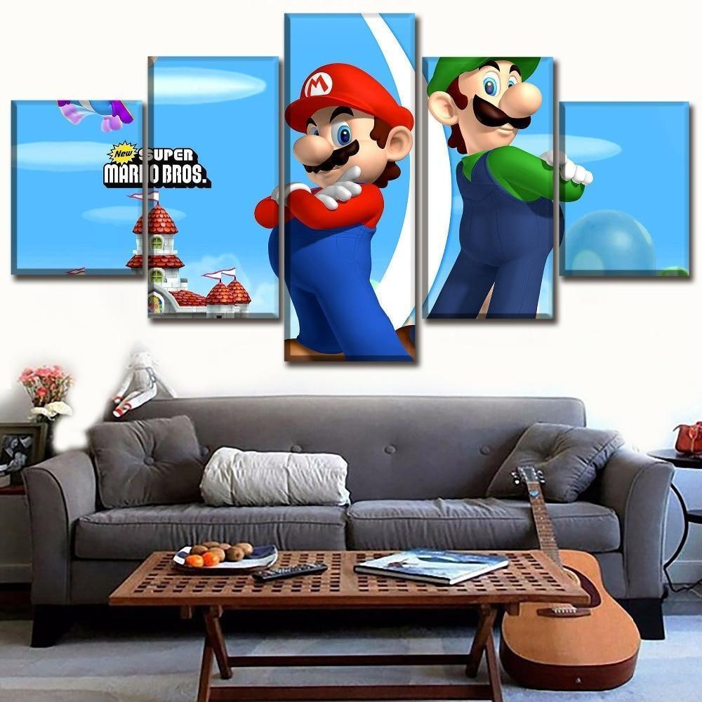 Mario Background Game Canvas Wall Art