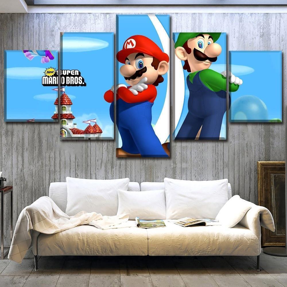 Mario Background Game Canvas Wall Art