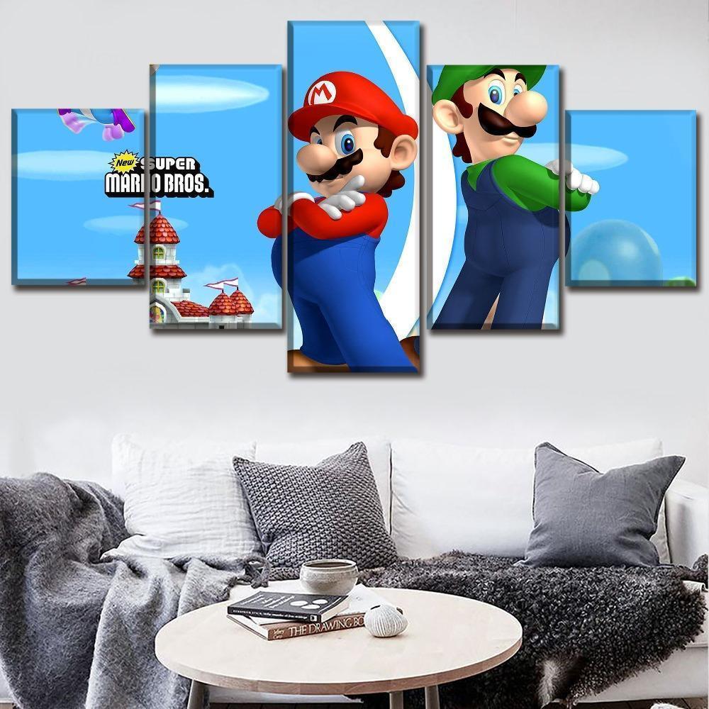 Mario Background Game Canvas Wall Art