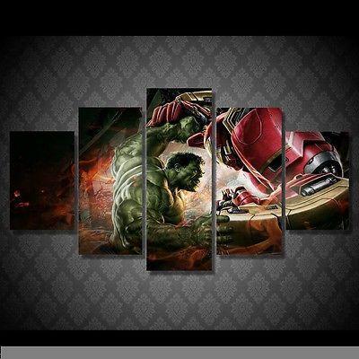 Marvel Hulk vs Iron Man  Movie Canvas Wall Art