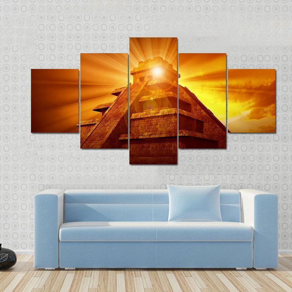 Mayan Mystery Pyramid Nature Canvas Wall Art