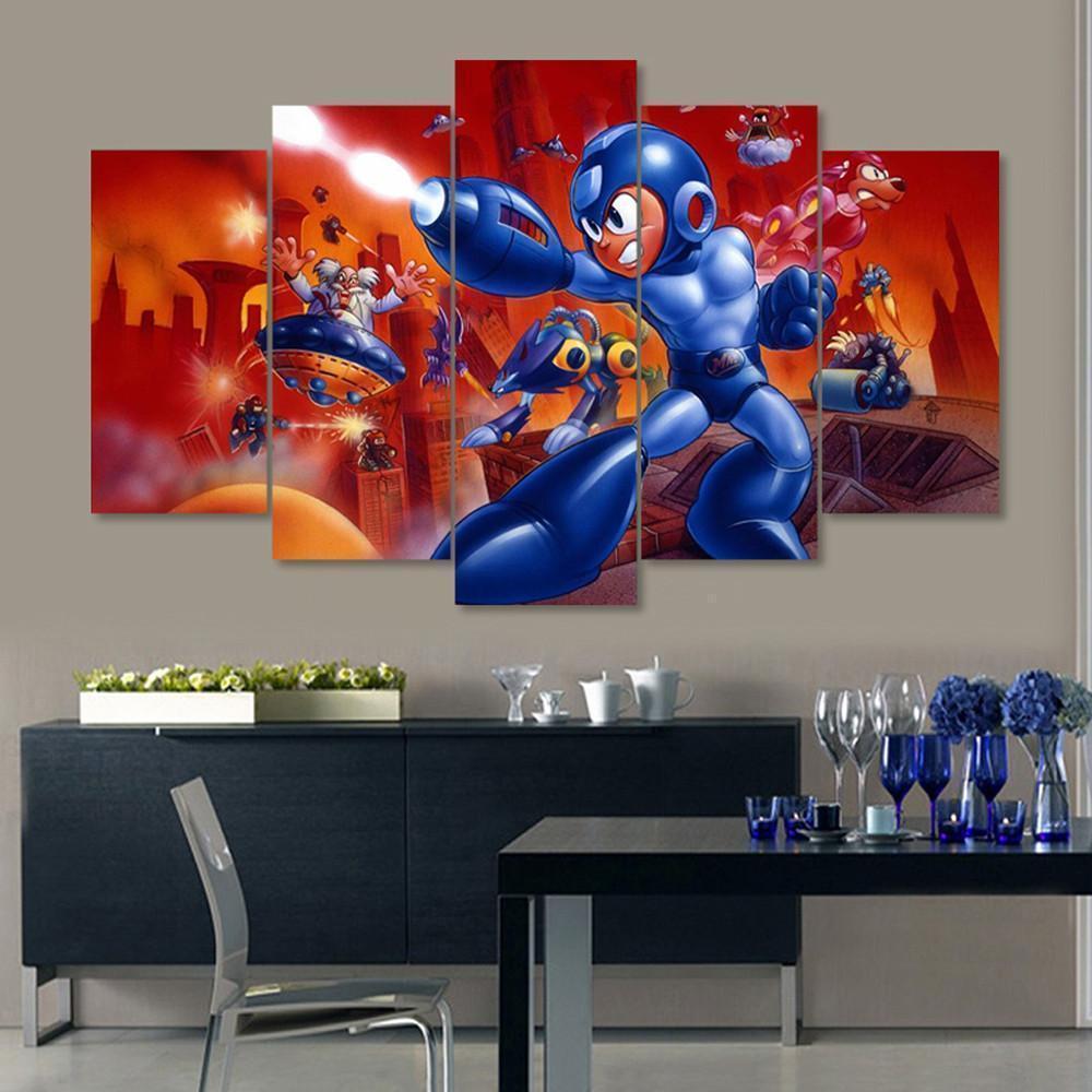 Megaman Classic Edition Cartoon Canvas Wall Art