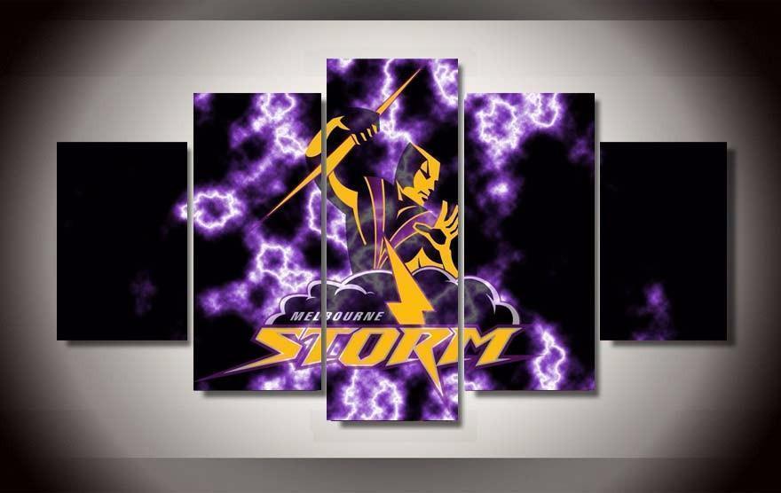 Melbourne Storm Modern NRL Football Canvas Wall Art