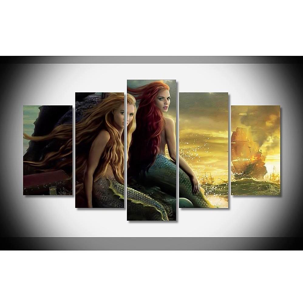 Mermaids And Pirates Of The Caribbean Disney Canvas Wall Art