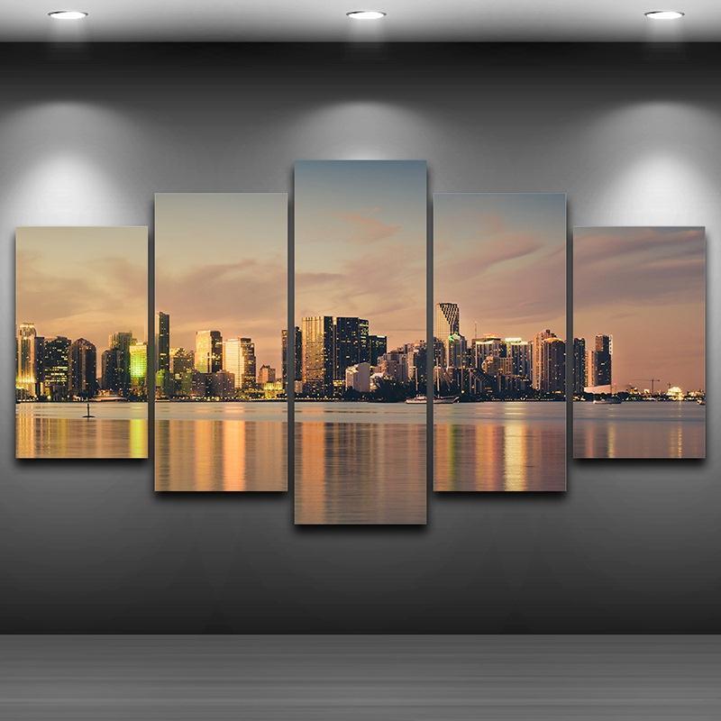 Miami City Florida Nature Canvas Wall Art