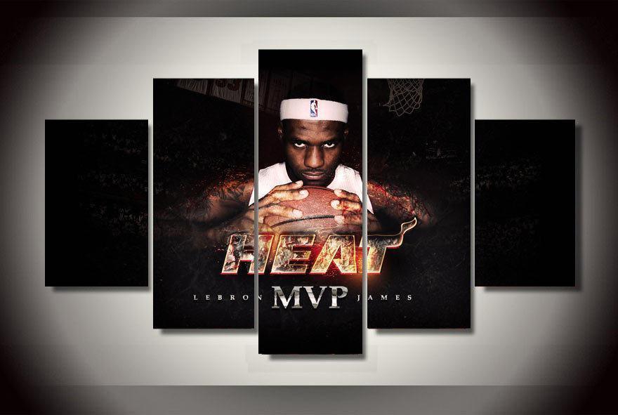 Miami Heat Lebron James MVP Poster  Basketball Canvas Wall Art
