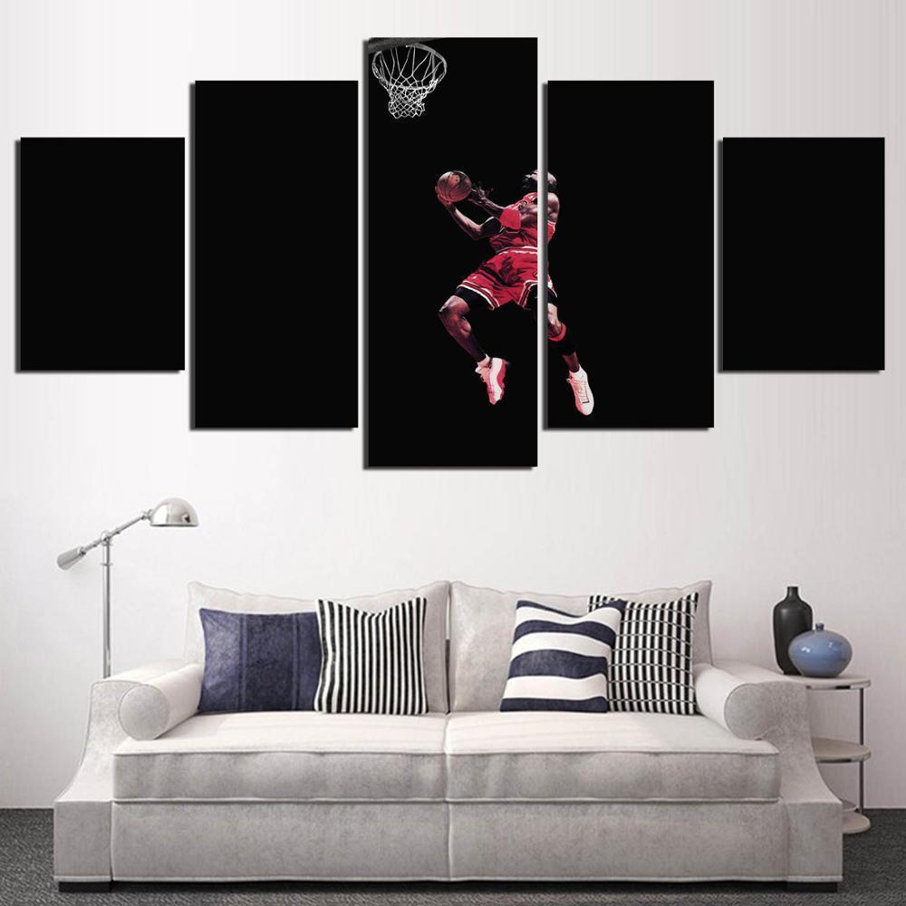 Michael Jordan Dunking Celebrity Canvas Wall Art
