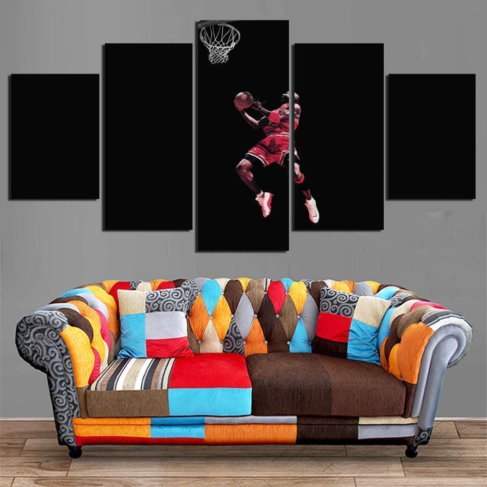Michael Jordan Dunking Celebrity Canvas Wall Art