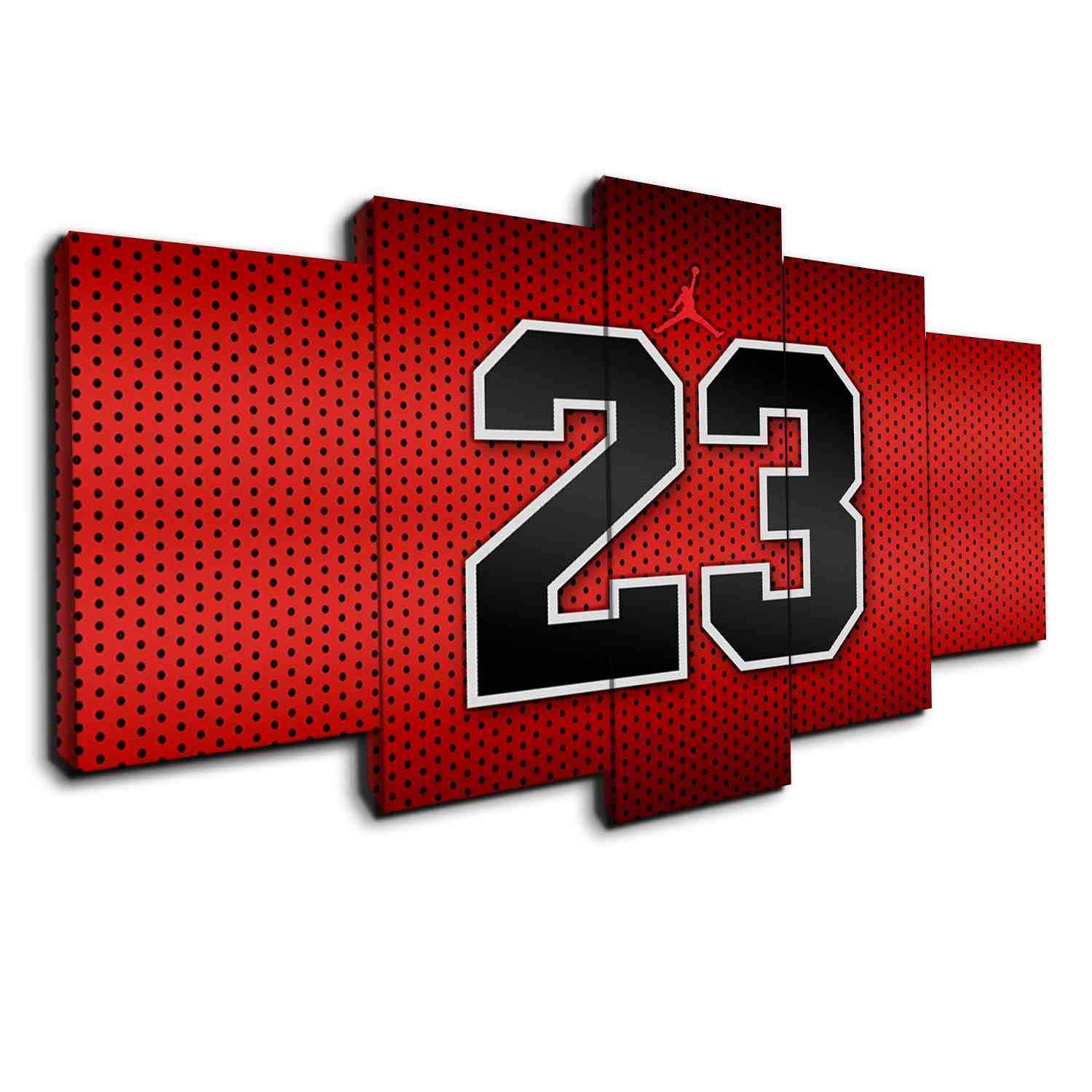 Michael Jordan Red 23  Basketball Canvas Wall Art