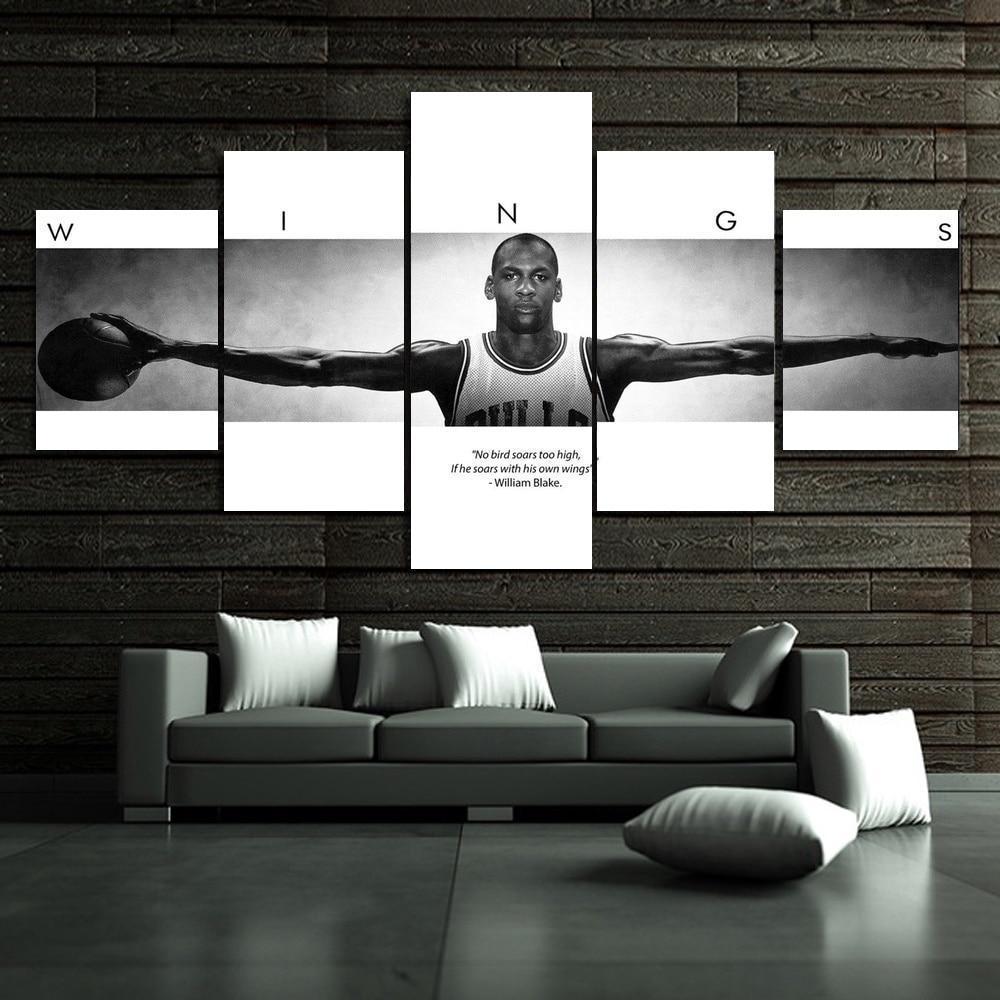 Michael Jordan Wings Autographed Poster  Celebrity Canvas Wall Art