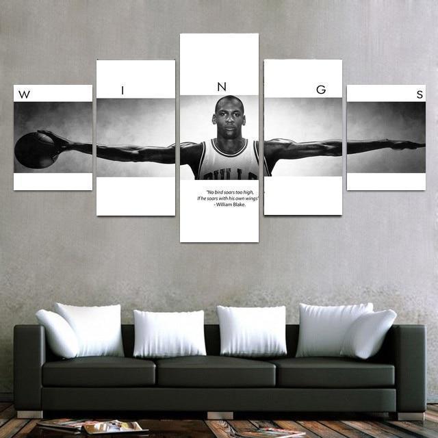 Michael Jordan Wings Autographed Poster  Celebrity Canvas Wall Art