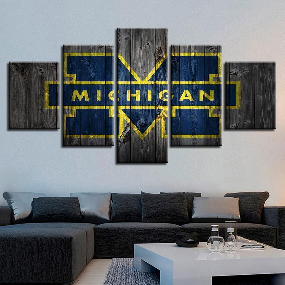 Michigan Wolverines Barnwood Sport Canvas Wall Art